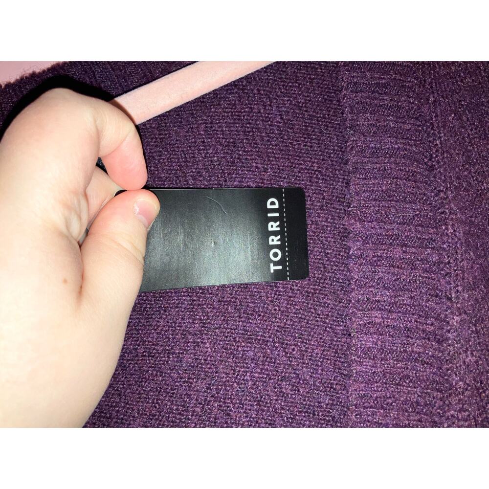 NWT Torrid Vegan Cashmere V-neck Pullover Sweater Potent Purple Size 4X - Picture 2 of 7